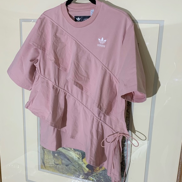 adidas Tops Adidas X J Koo Asymmetrical Pink Ruffle Tee Poshmark